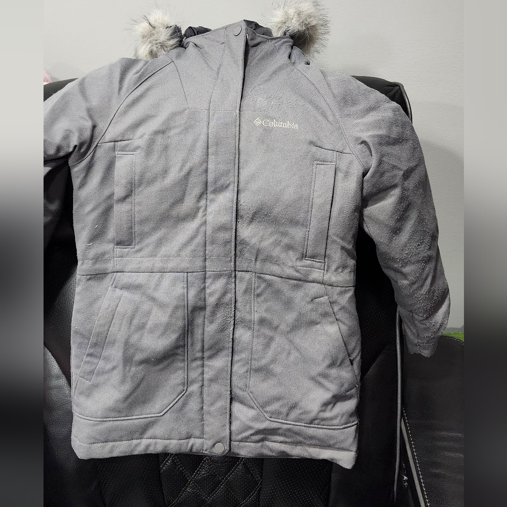 Columbia Kids Gray Jacket with Fur Hood